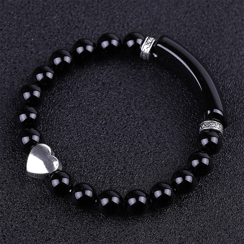 Bracciale unisex a forma di cuore con perline di cristallo naturale - Image 17