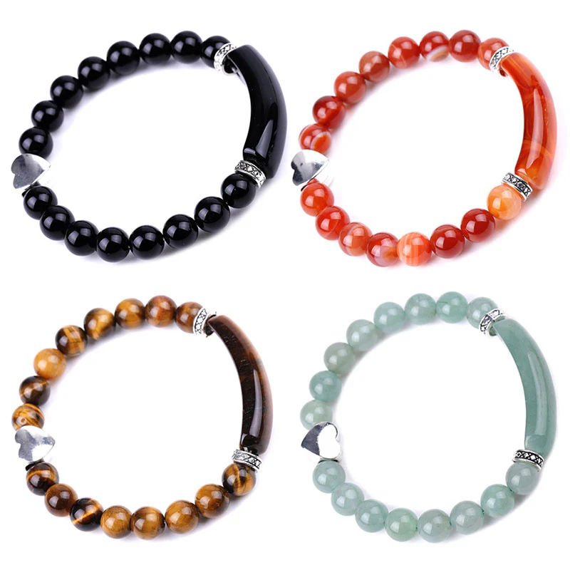 Bracciale unisex a forma di cuore con perline di cristallo naturale - Image 19