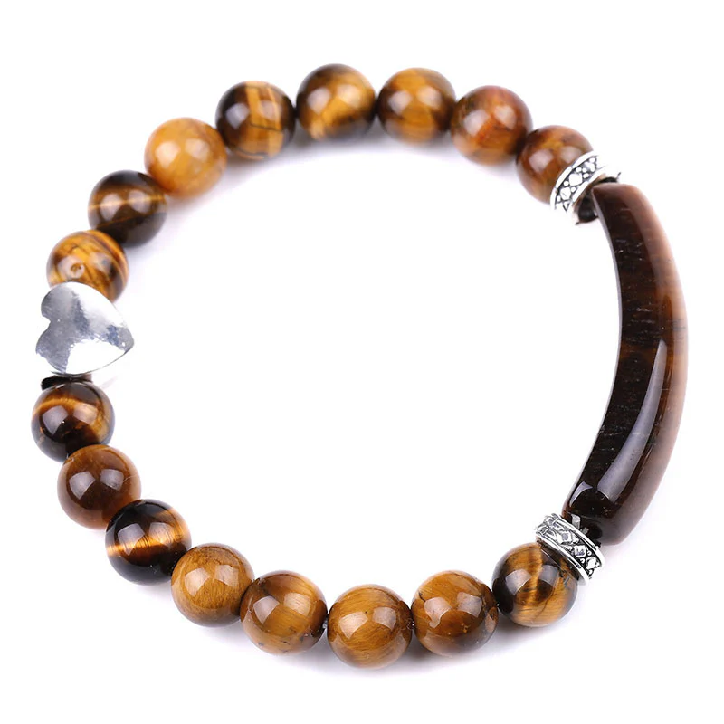 Bracciale unisex a forma di cuore con perline di cristallo naturale - Image 20