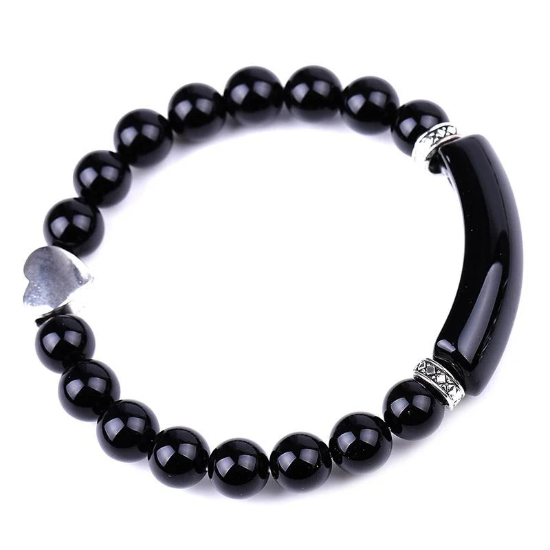 Bracciale unisex a forma di cuore con perline di cristallo naturale - Image 29