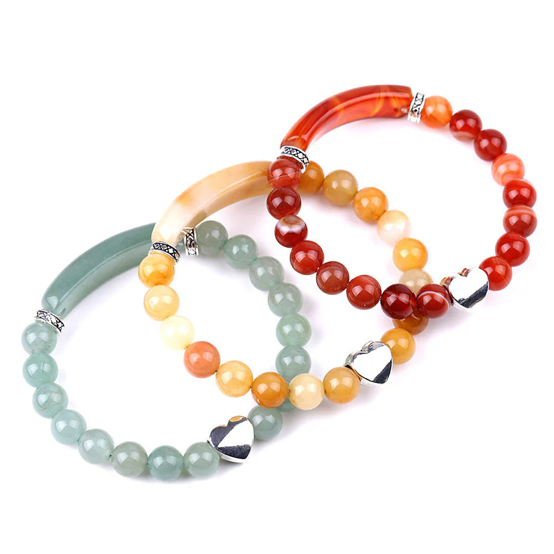 Bracciale unisex a forma di cuore con perline di cristallo naturale - Image 4