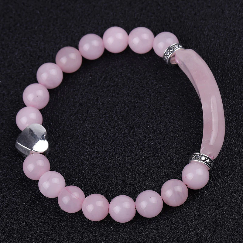 Bracciale unisex a forma di cuore con perline di cristallo naturale - Image 6