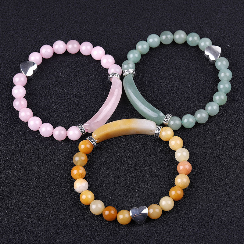 Bracciale unisex a forma di cuore con perline di cristallo naturale - Image 9