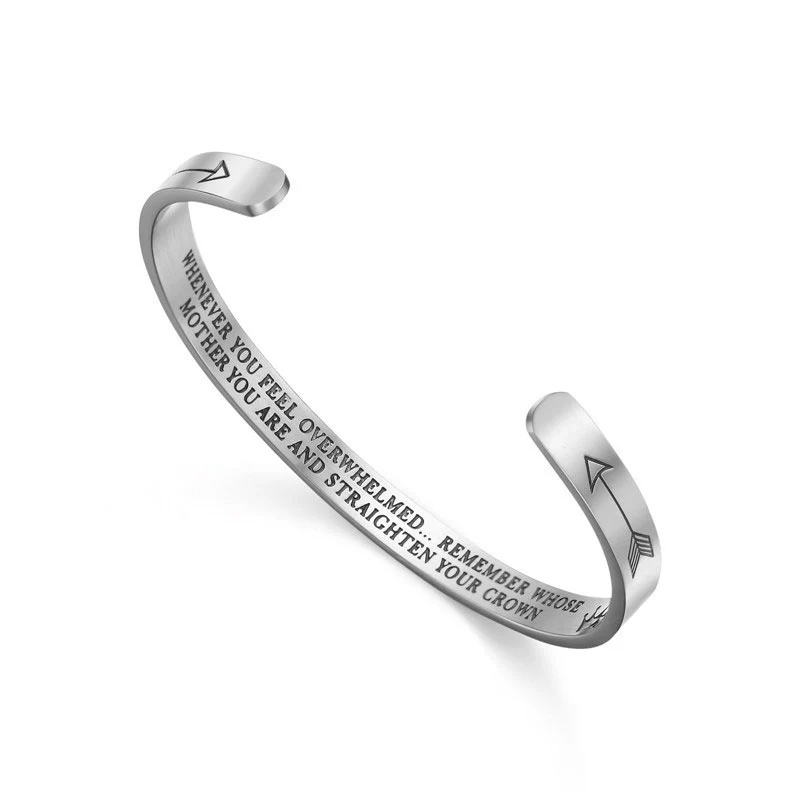 Braccialetti ispiratori Buddha Stones , regalo personalizzato per lei e lui, bracciale rigido con mantra inciso, gioielli a corona