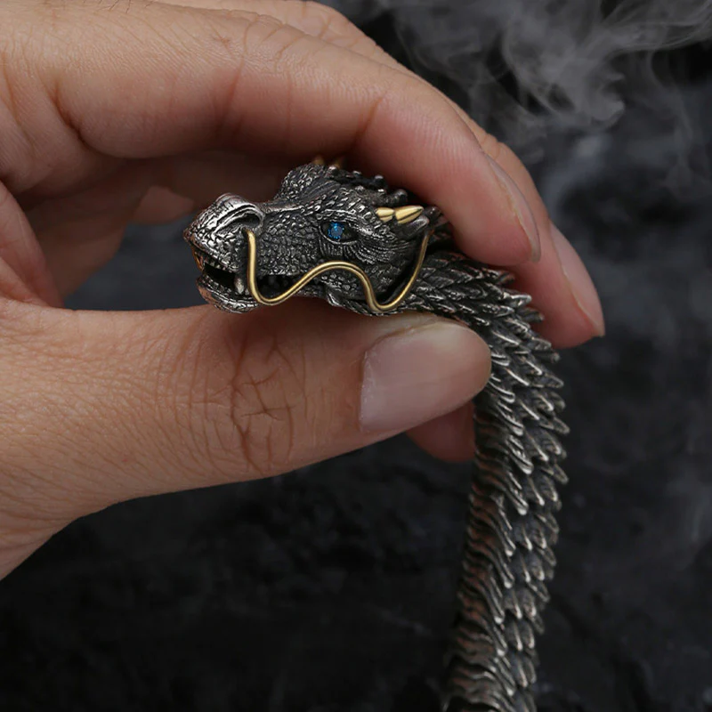Braccialetto a catena con amuleto fatto a mano con drago nordico Buddha Stones , protezione dalla fortuna - Image 4