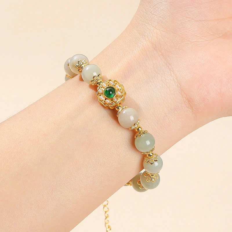 Braccialetto a catena con perline di giada naturale Buddha Stones Prosperity - Image 5