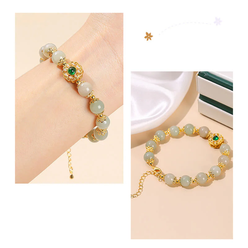 Braccialetto a catena con perline di giada naturale Buddha Stones Prosperity - Image 8