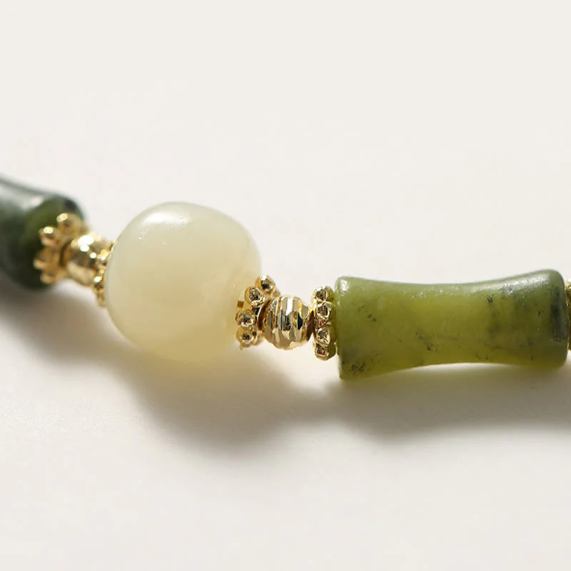 Braccialetto a catena con perline di vetro e bambù, fortuna e forza , Buddha Stones - Image 8