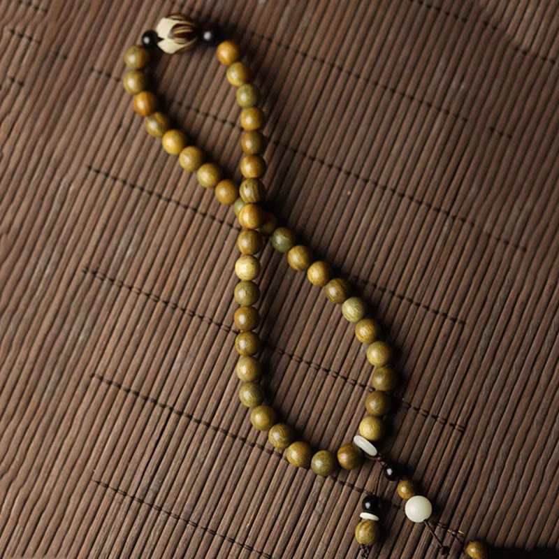 Braccialetto a doppio giro rilassante Buddha Stones Sandalo verde Bodhi Seed Lotus - Image 7