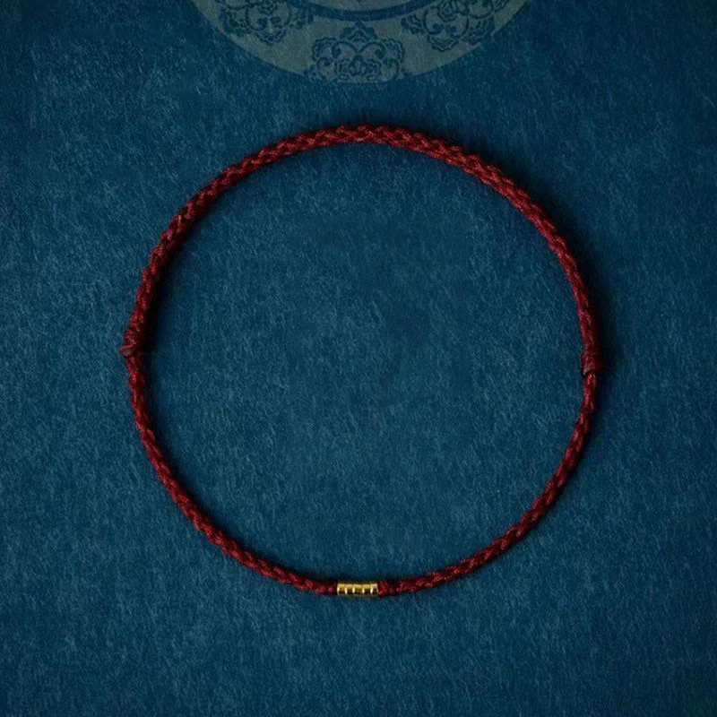 Braccialetto alla caviglia con perline dorate in argento sterling 925 con pietre Buddha Stones