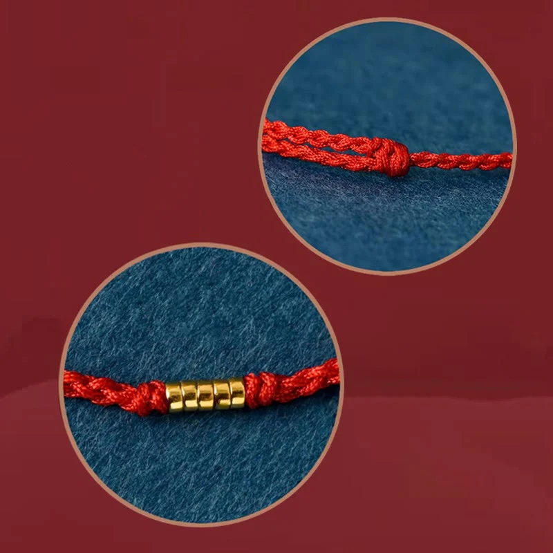 Braccialetto alla caviglia con perline dorate in argento sterling 925 con pietre Buddha Stones - Image 14