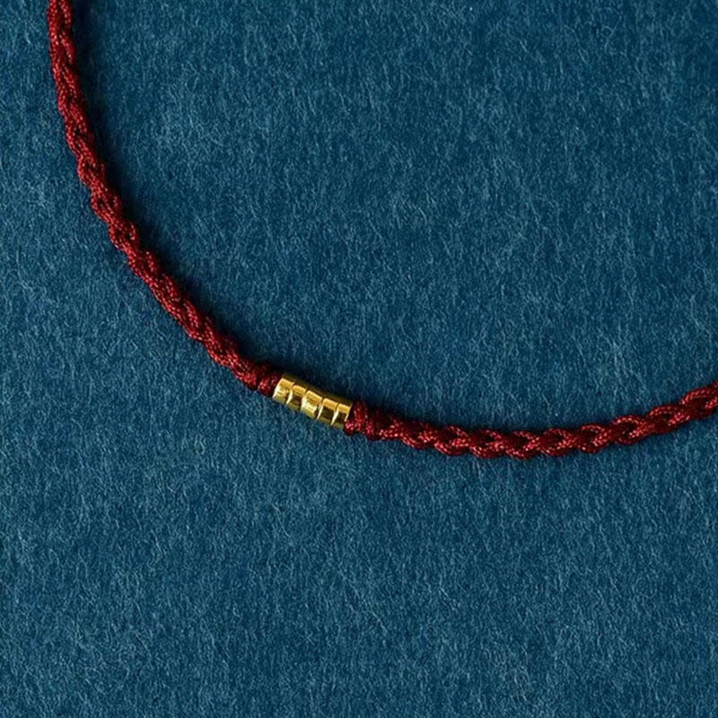 Braccialetto alla caviglia con perline dorate in argento sterling 925 con pietre Buddha Stones - Image 7