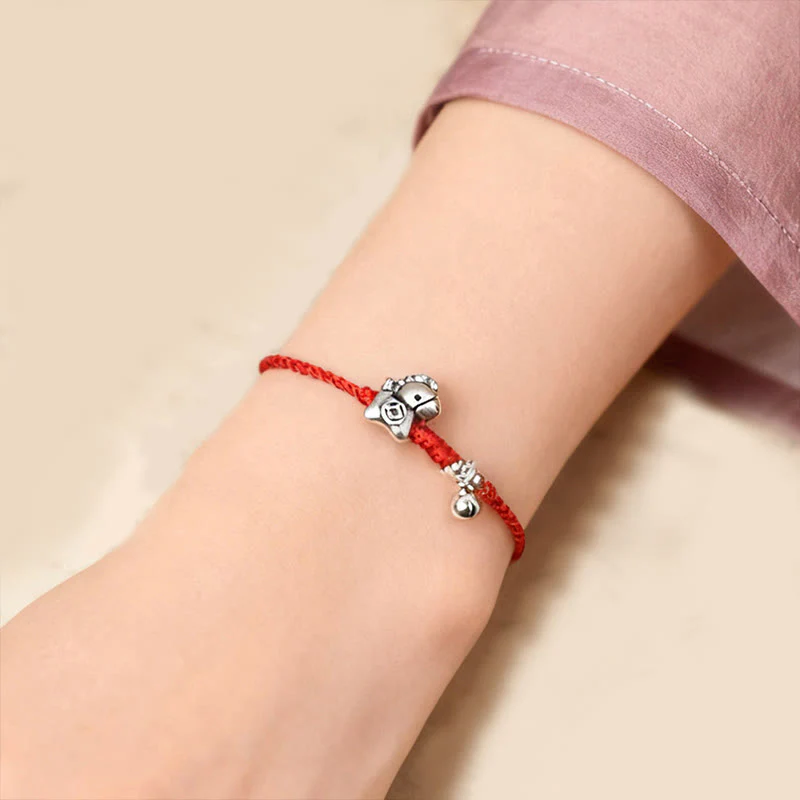 Braccialetto alla caviglia per bambini e adulti con campanella in argento sterling 925 , Buddha Stones, anno del cavallo, in argento sterling 999 - Image 13