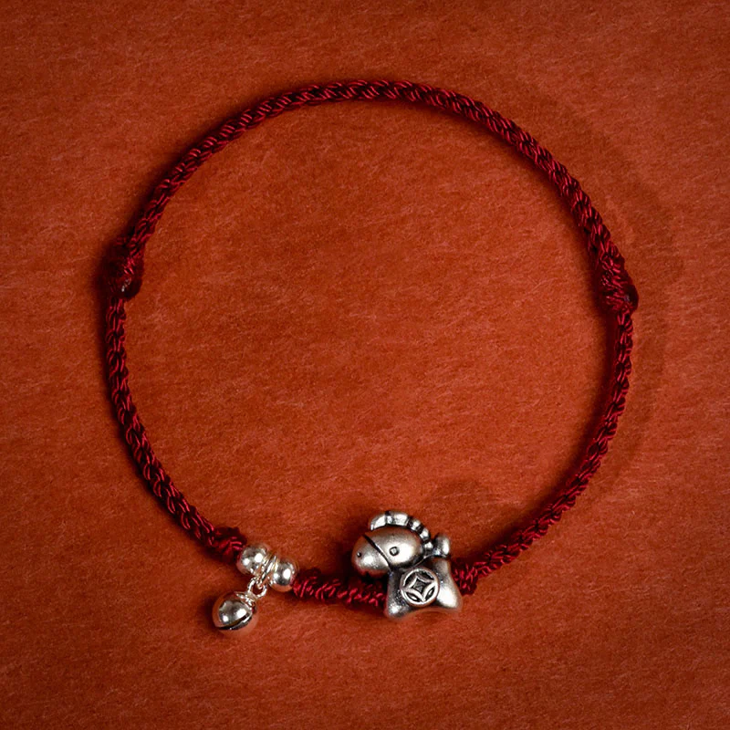 Braccialetto alla caviglia per bambini e adulti con campanella in argento sterling 925 , Buddha Stones, anno del cavallo, in argento sterling 999 - Image 17