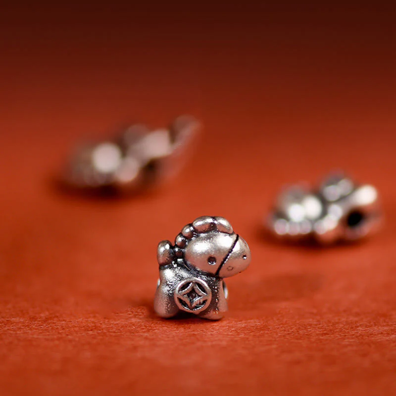 Braccialetto alla caviglia per bambini e adulti con campanella in argento sterling 925 , Buddha Stones, anno del cavallo, in argento sterling 999 - Image 19