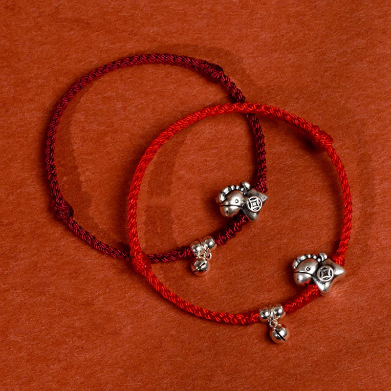 Braccialetto alla caviglia per bambini e adulti con campanella in argento sterling 925 , Buddha Stones, anno del cavallo, in argento sterling 999 - Image 22
