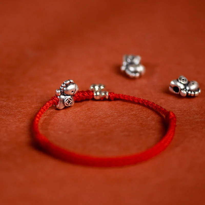 Braccialetto alla caviglia per bambini e adulti con campanella in argento sterling 925 , Buddha Stones, anno del cavallo, in argento sterling 999 - Image 4