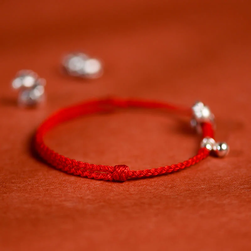 Braccialetto alla caviglia per bambini e adulti con campanella in argento sterling 925 , Buddha Stones, anno del cavallo, in argento sterling 999 - Image 5