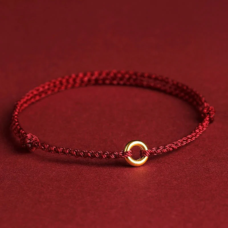 Braccialetto alla cavigliera regolabile con fibbia intrecciata Buddha Stones, piccolo per la pace