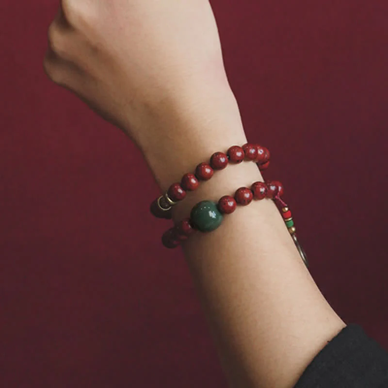 Braccialetto Bodhi Seed Cyan Jade Copper Peace Luck - Image 2