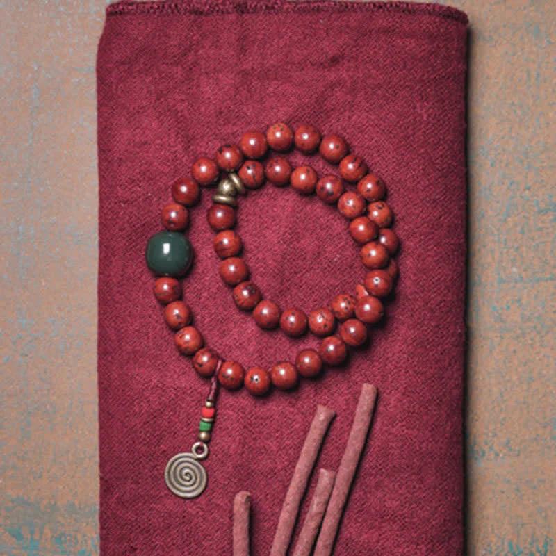 Braccialetto Bodhi Seed Cyan Jade Copper Peace Luck - Image 6