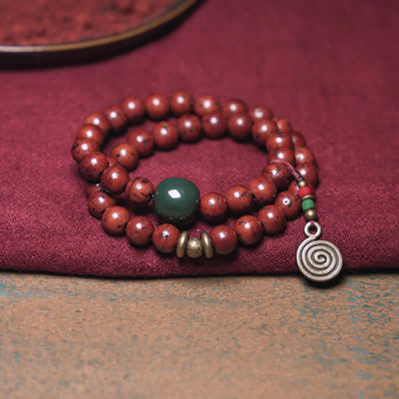 Braccialetto Bodhi Seed Cyan Jade Copper Peace Luck - Image 7