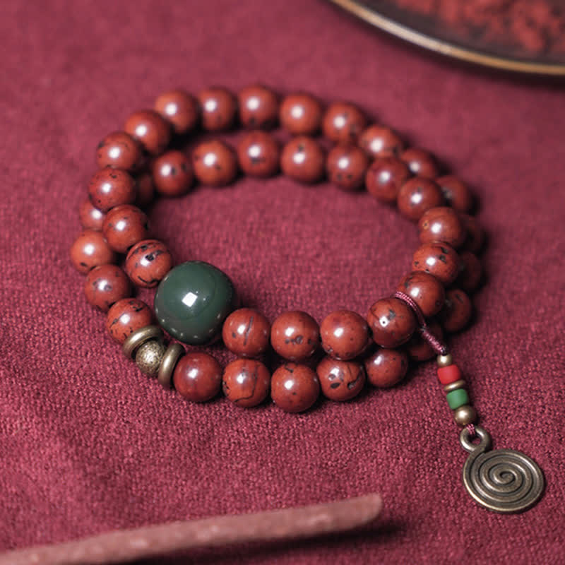Braccialetto Bodhi Seed Cyan Jade Copper Peace Luck - Image 9