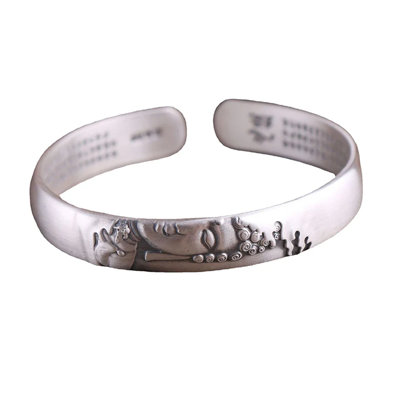 Braccialetto Buddha Stones 999 Sterling Silver Buddha Head Heart Sutra Serenity - Image 15
