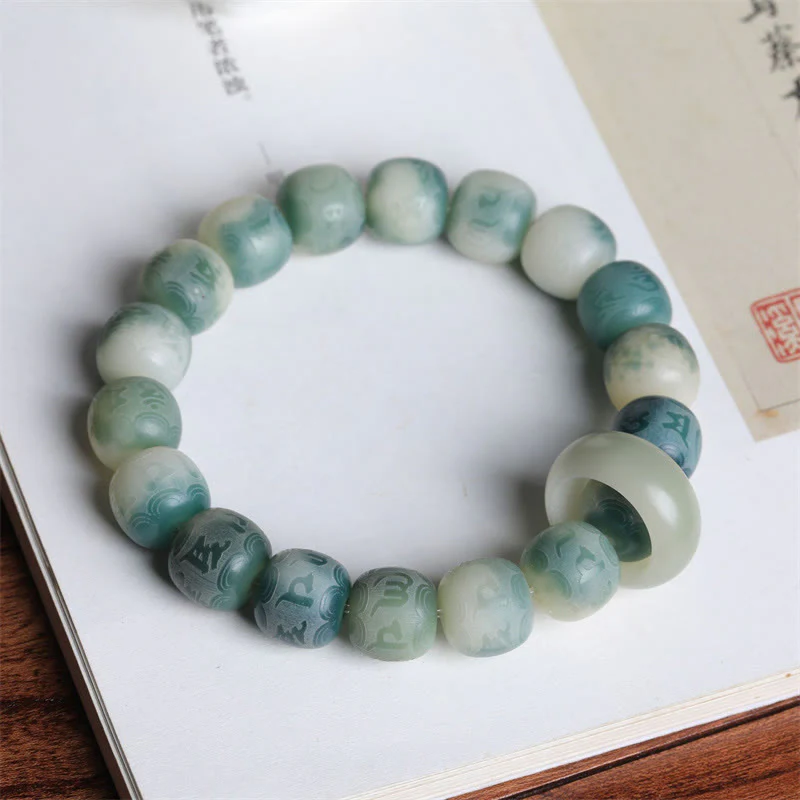 Braccialetto Buddha Stones Bodhi Seed Om Mani Padme Hum inciso per tenere lontani gli spiriti maligni - Image 3