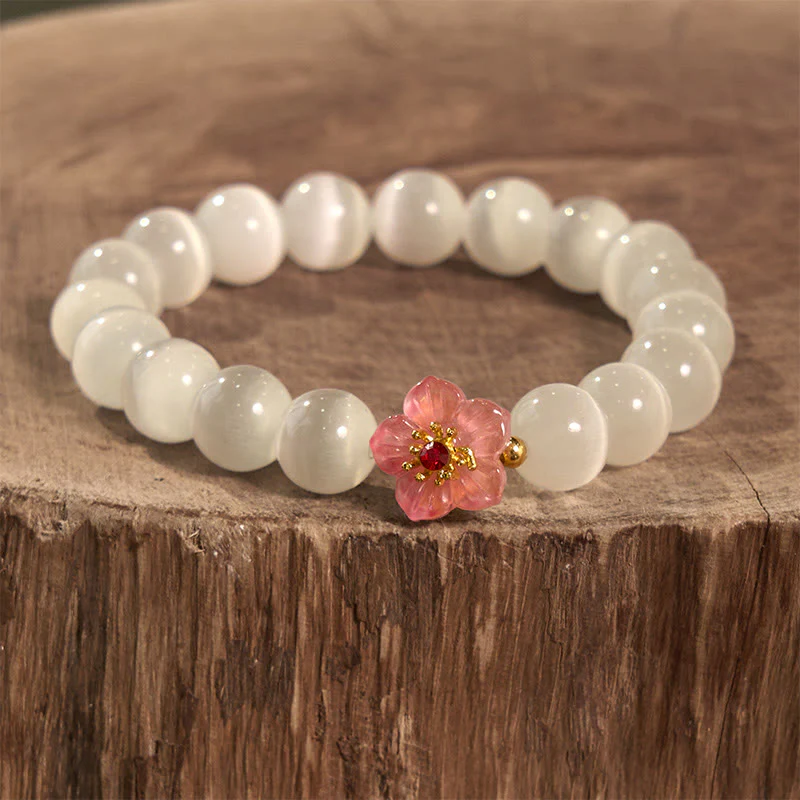 Braccialetto Buddha Stones Cat's Eye Chrysoberyl Flower Love - Image 2