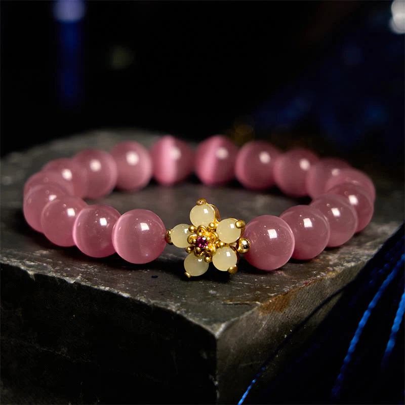 Braccialetto Buddha Stones Cat's Eye Chrysoberyl Flower Love - Image 20