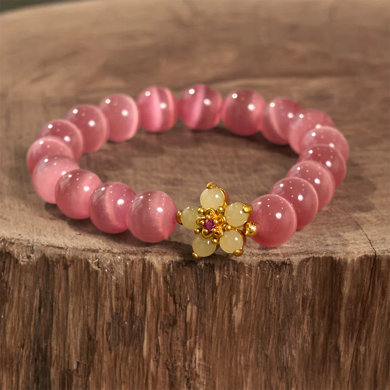 Braccialetto Buddha Stones Cat's Eye Chrysoberyl Flower Love - Image 21