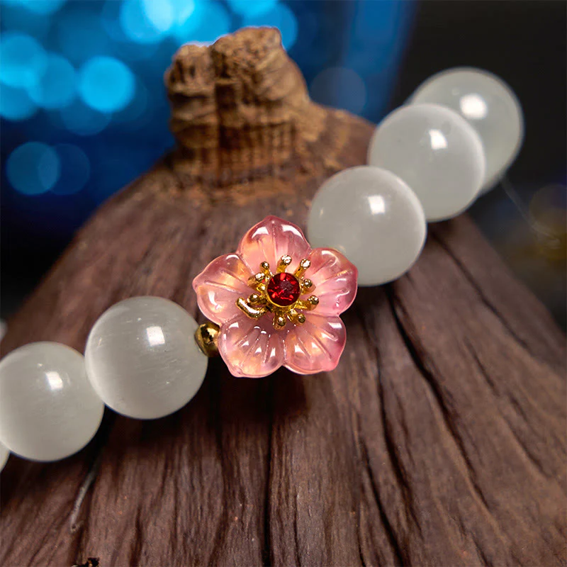 Braccialetto Buddha Stones Cat's Eye Chrysoberyl Flower Love - Image 3