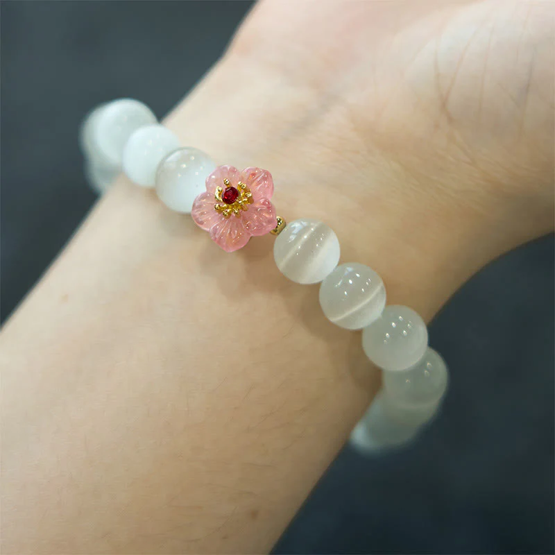 Braccialetto Buddha Stones Cat's Eye Chrysoberyl Flower Love - Image 5
