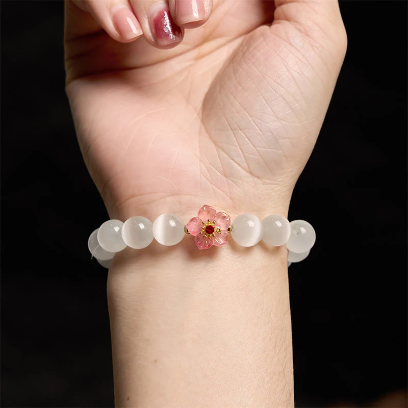 Braccialetto Buddha Stones Cat's Eye Chrysoberyl Flower Love - Image 6