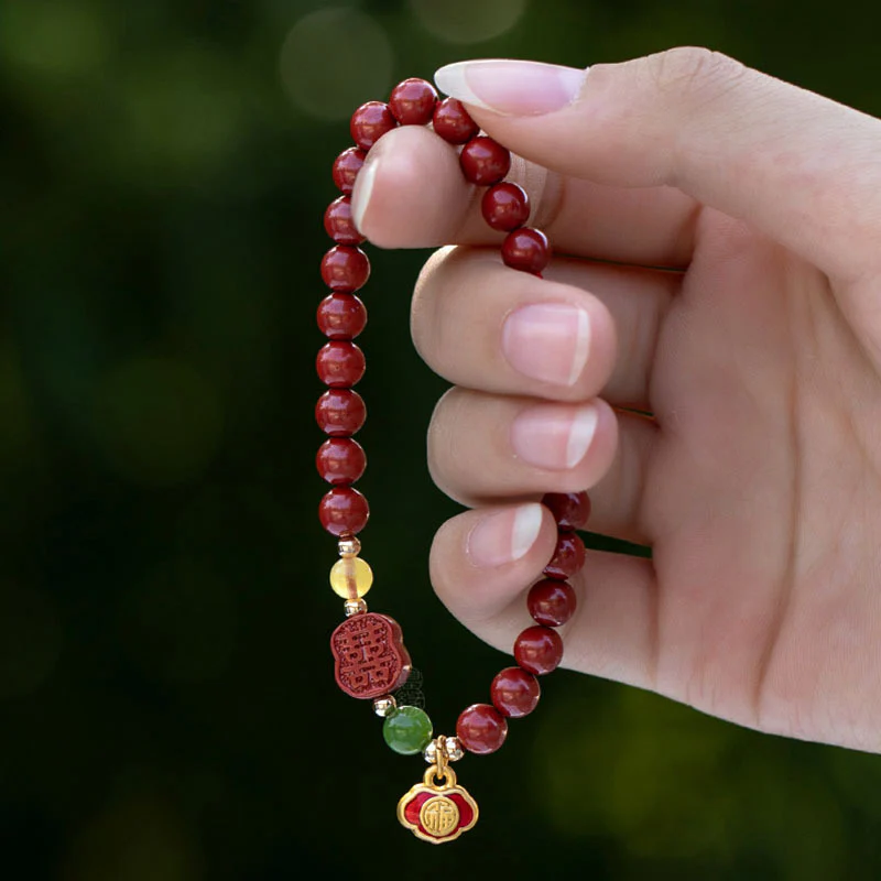 Braccialetto Buddha Stones Cinnabar Happiness Calm - Image 2