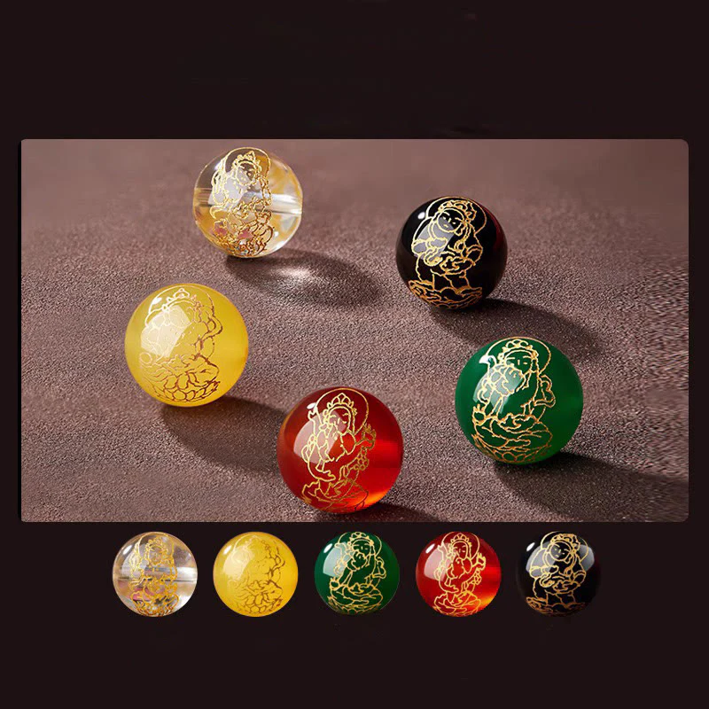 Braccialetto Buddha Stones con piccola foglia di sandalo rosso, cinque direzioni, divinità della ricchezza e della calma - Image 20