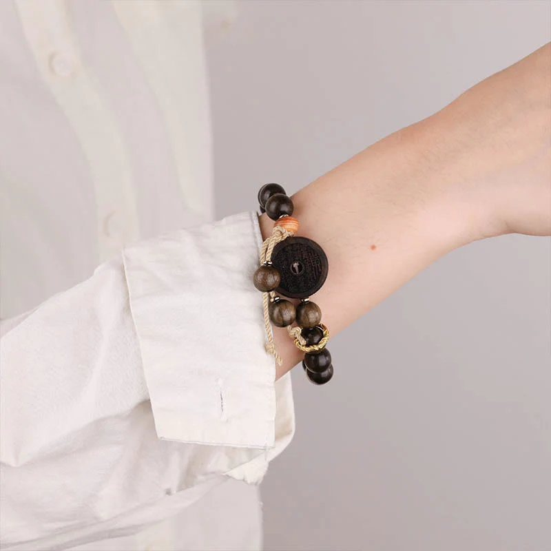 Braccialetto Buddha Stones Ebony Wood Mountain Ghosts Spendi Soldi Equilibrio - Image 4