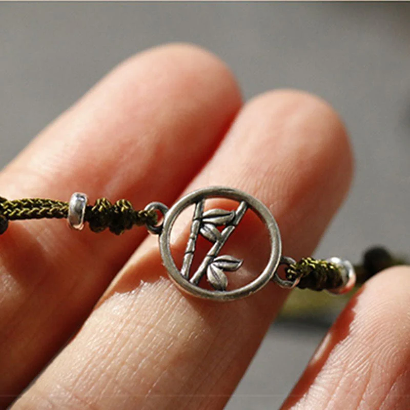 Braccialetto Buddha Stones in argento sterling 925 con corda portafortuna in bambù - Image 12