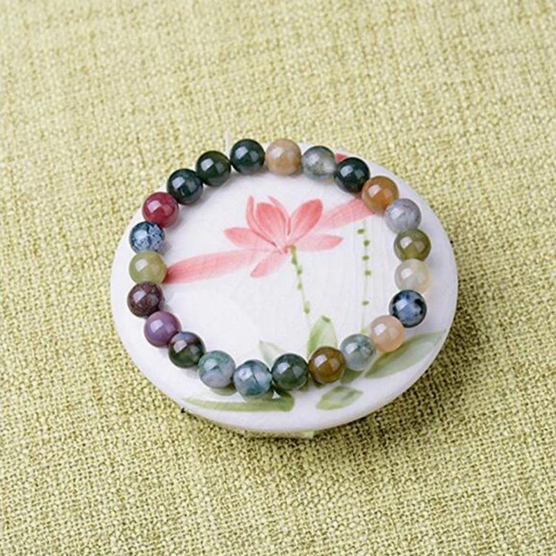Braccialetto Buddha Stones India Agate Beads Luck Yoga - Image 2