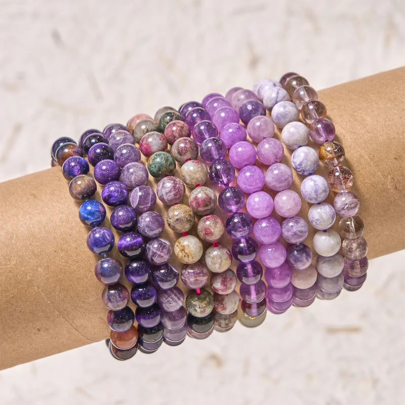 Braccialetto Buddha Stones Keep Calm Purple Series Healing Love