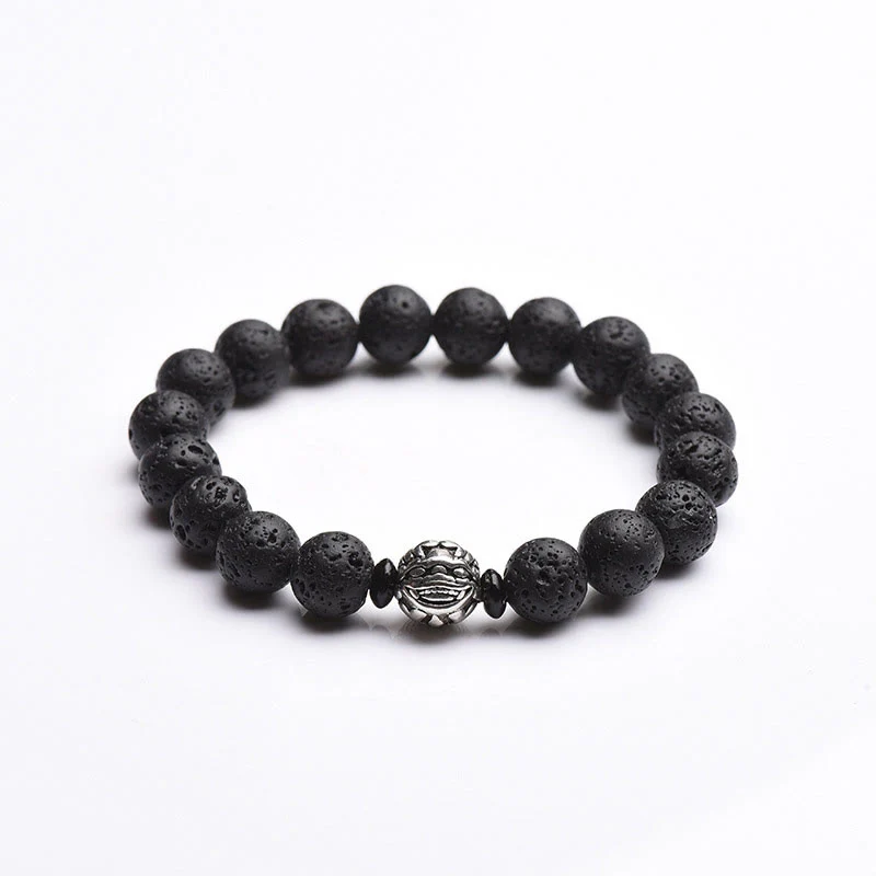 Braccialetto Buddha Stones Lava Rock Beads Rame Bianco PiXiu Wealth - Image 11