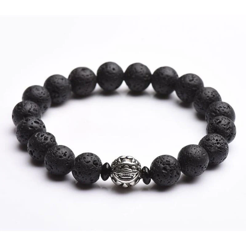 Braccialetto Buddha Stones Lava Rock Beads Rame Bianco PiXiu Wealth - Image 12