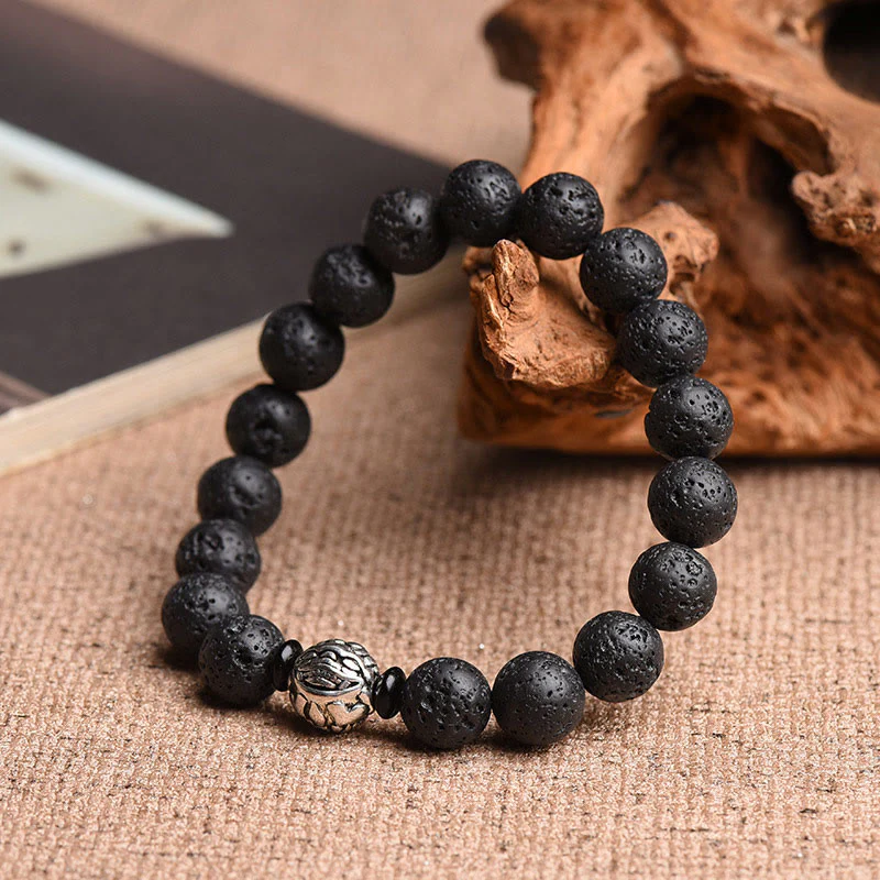 Braccialetto Buddha Stones Lava Rock Beads Rame Bianco PiXiu Wealth - Image 3