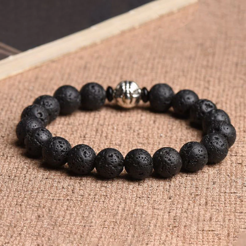 Braccialetto Buddha Stones Lava Rock Beads Rame Bianco PiXiu Wealth - Image 4