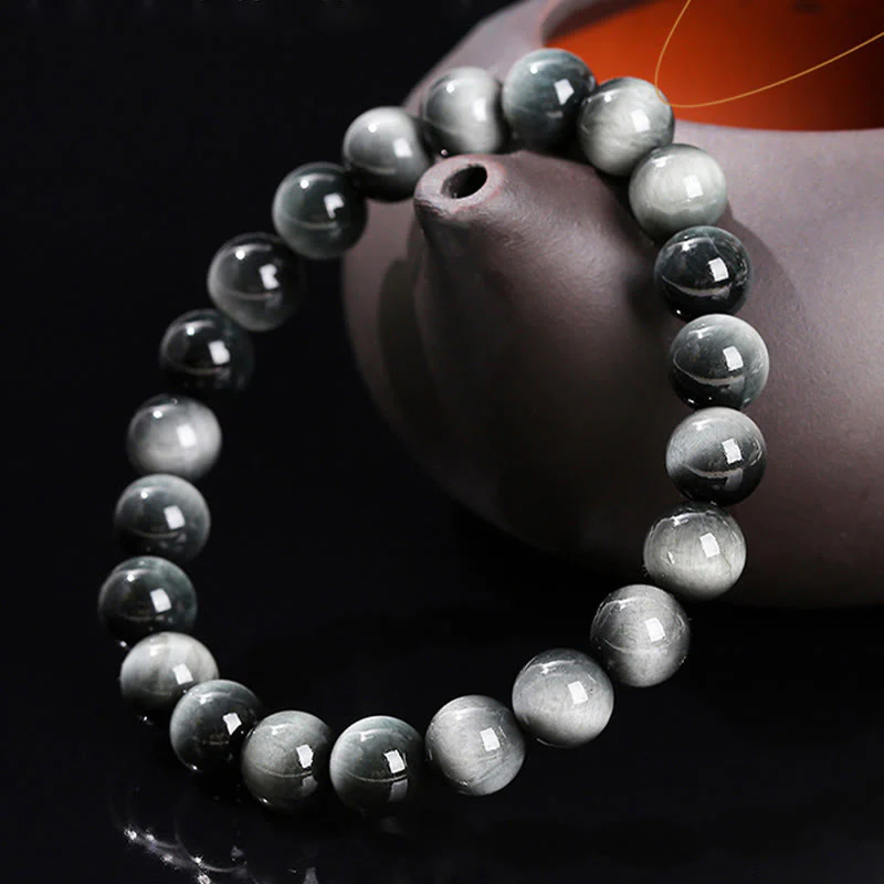 Braccialetto Buddha Stones Natural Eagle's Eye Stone Coraggio Positivo - Image 2