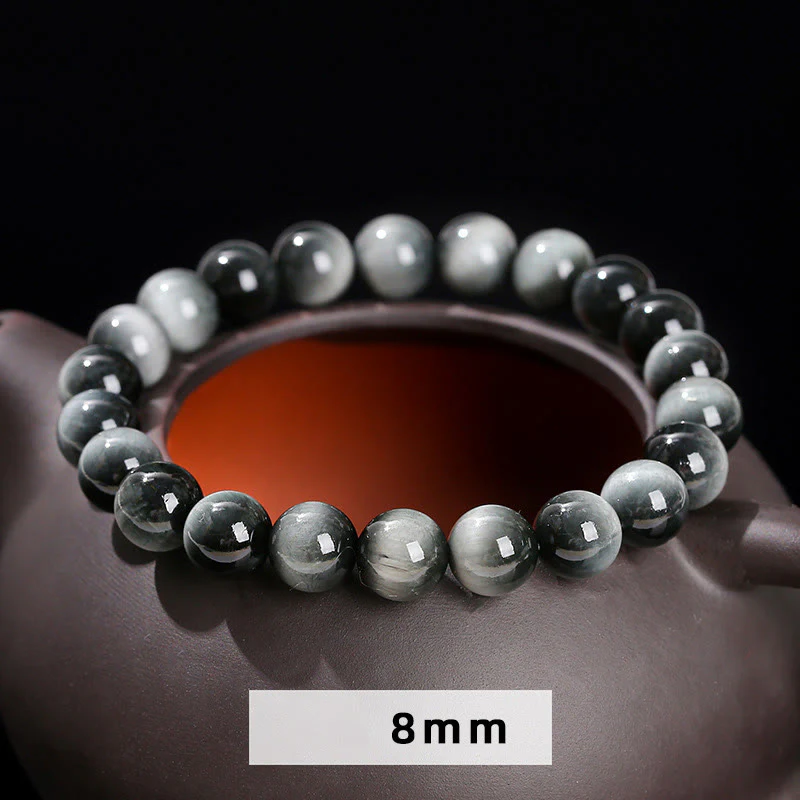 Braccialetto Buddha Stones Natural Eagle's Eye Stone Coraggio Positivo - Image 8