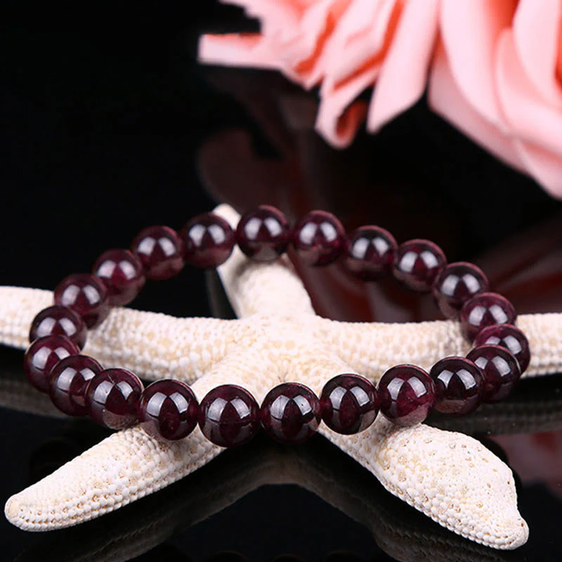 Braccialetto Buddha Stones Natural Garnet Bead Passion - Image 3