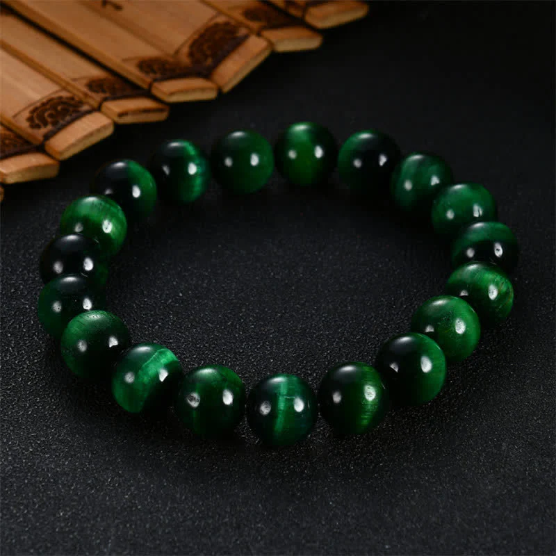 Braccialetto Buddha Stones Natural Green Tiger Eye Strength