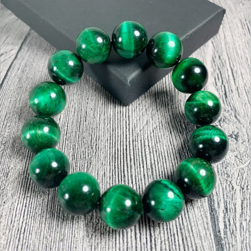 Braccialetto Buddha Stones Natural Green Tiger Eye Strength - Image 3
